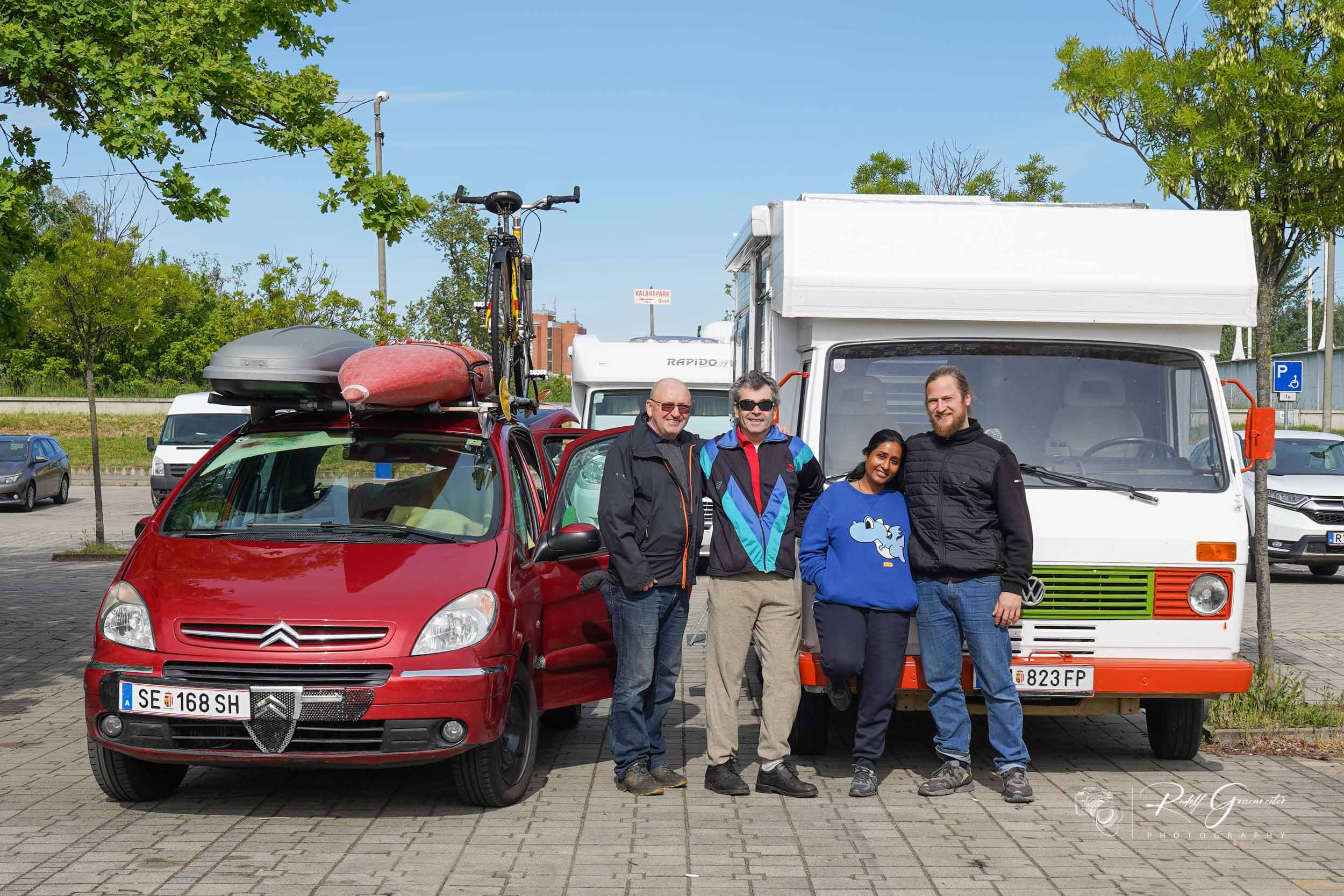 Rudi, Bert, Gayatri und Sami in Szeged